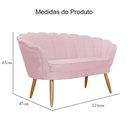 Ver imagem 5 de Poltrona Namoradeira Pétala para Sala ou Escritório Suede Pés de Madeira - Ds Estofados - Rosa Bebê
