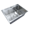 Kit Cuba Pia Aço Inox Quadrada Cozinha Gourmet e Torneira Perfil em L Slim Luxo Prata Brinovar - 4