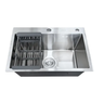 Kit Cuba Pia Aço Inox Quadrada Cozinha Gourmet e Torneira Perfil em L Slim Luxo Prata Brinovar - 5