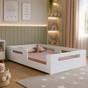 Ver imagem 1 de Cama Infantil Montessori Solteiro com Grade Proteção MDF