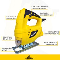 Serra Tico-tico 400w com Lamina de Corte 127v Hw2050 Hawk - 3