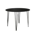 Ver imagem 3 de Mesa com 4 Cadeiras Katrina Preta Elen Hairpin 110cm Jantar Preta com Ferro Preto