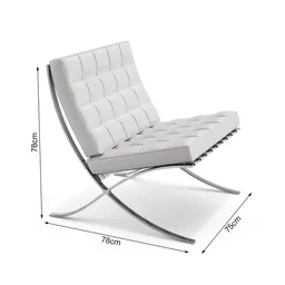 Poltrona Barcelona Cromada Sintético - Branco - 3