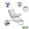 Poltrona Barcelona Cromada Sintético - Branco - 2