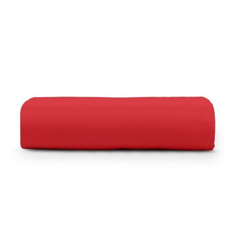 Lençol Casal Cintilante Percal 180 Fios 100% Algodão sem Elástico - Vermelho