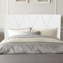 Ver imagem 2 de Cabeceira Estofada Solteiro 110CM Jade Courino Branco - D A DECOR D&A Decor