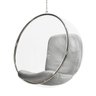 Poltrona Bubble Chair Acrilico Com Estofado Sued - Cinza - 1