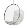 Poltrona Bubble Chair Acrilico Com Estofado Sued - Branco - 1