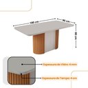 Ver imagem 4 de Mesa de Jantar Aspen 180cm Tampo Mdf Vidro 6 Cadeiras Copper Veludo Creme /nat/off/serig. Off