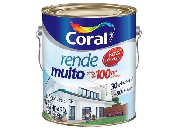 Tinta Acrílica Fosco Rende Muito 3,6L Coral Amarelo Frevo - 1