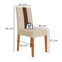 Ver imagem 4 de Mesa de Jantar Kate com 4 Cadeiras Estofadas Linea Suede Freijo Off White Poliman