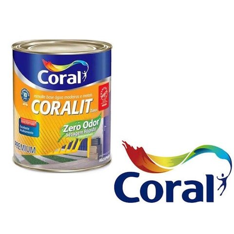 Tinta Esmalte Brilhante Coralit Zero B.água 3,6l Preto Brilhante