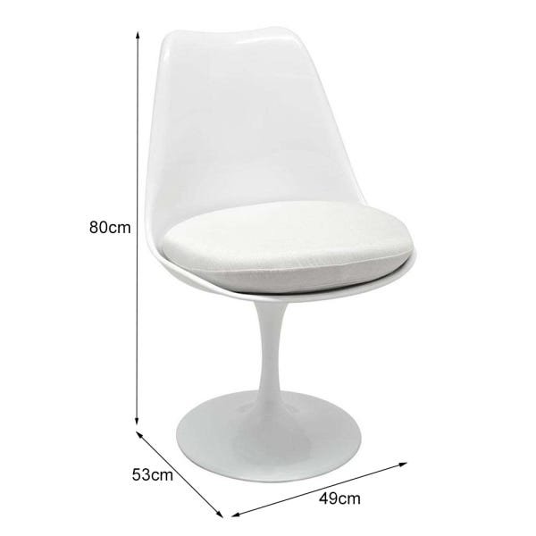 Cadeira Tulipa Saarinen sem Braço Branca com Assento Branco - 3