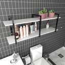 Ver imagem 1 de Prateleira Banheiro Organizador Nicho Mdf Ferro Estante Branca Branco Off White Madeira