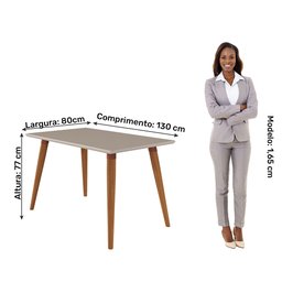 Conjunto Sala de Jantar Mesa Adele 130x80 cm e 4 Cadeiras Fernanda Cimol Madeira/Off White/Joli - 6