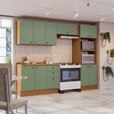 Ver imagem 1 de Armário de Cozinha Completa 270cm Canela/verde Frevo Pixel Kappesberg