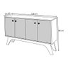 Balcão Aparador Buffet 4 Portas 100% MDF Liv N02 Ypê/Off White - Mpozenato - 4