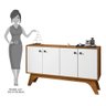 Balcão Aparador Buffet 4 Portas 100% MDF Liv N02 Ypê/Off White - Mpozenato - 5