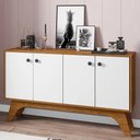 Ver imagem 2 de Balcão Aparador Buffet 4 Portas 100% MDF Liv N02 Ypê/Off White - Mpozenato