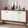 Balcão Aparador Buffet 4 Portas 100% MDF Liv N02 Ypê/Off White - Mpozenato - 2