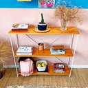 Ver imagem 3 de Aparador de Ferro Industrial Carvalho e Branco