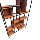 Ver imagem 4 de Estante Divisória de Ambientes - Modelo Industrial com Ferro Cor Preta e Madeira Maciça Cor Imbuia