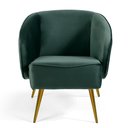Ver imagem 2 de Kit 02 Poltronas Decorativas Fixa Pés Palito New Bronze Agnes D02 Veludo Verde C-303 - Lyam Decor