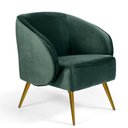 Ver imagem 3 de Kit 02 Poltronas Decorativas Fixa Pés Palito New Bronze Agnes D02 Veludo Verde C-303 - Lyam Decor