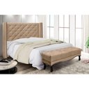 Ver imagem 5 de Cabeceira Cama Box Solteiro 90cm e Recamier Vicenza Suede S04 Cor Bege