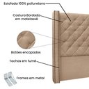 Ver imagem 7 de Cabeceira Cama Box Solteiro 90cm e Recamier Vicenza Suede S04 Cor Bege