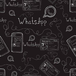 Papel de Parede Auto-Adesivo Tema WHATSAPP PRETO E BRANCO PPC-184 - 0,60 X 2,50M - 3