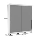 Ver imagem 4 de Guarda-roupa Casal Madri 2 Portas 2 Gavetas Cinza/branco - Politorno