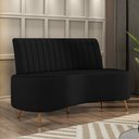 Ver imagem 1 de Sofá Living Decorativo 2 Lugares 1,35M Katara Preto Veludo G33 - Gran Belo