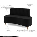 Ver imagem 3 de Sofá Living Decorativo 2 Lugares 1,35M Katara Preto Veludo G33 - Gran Belo