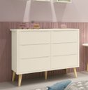 Ver imagem 2 de Cômoda 6 Gavetas Théo New Areia Fosco com Natural - MoveisAqui