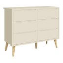 Ver imagem 1 de Cômoda 6 Gavetas Théo New Areia Fosco com Natural - MoveisAqui