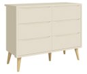 Ver imagem 1 de Cômoda 6 Gavetas Théo New Areia Fosco com Natural - MoveisAqui
