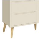 Ver imagem 3 de Cômoda 6 Gavetas Théo New Areia Fosco com Natural - MoveisAqui