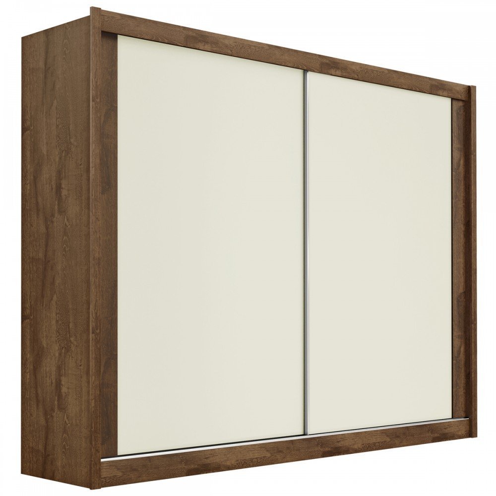 Guarda-Roupa Casal Creta 2 Portas 4 Gavetas 100% Mdf Flex Brauna/Off White - Europa Móveis - 7