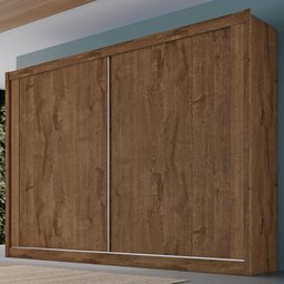 Guarda-Roupa Casal Creta 2 Portas 4 Gavetas 100% Mdf Flex Brauna/Off White - Europa Móveis - 1
