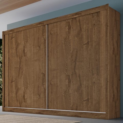 Guarda-Roupa Casal Creta 2 Portas 4 Gavetas 100% Mdf Flex Brauna/Off White - Europa Móveis