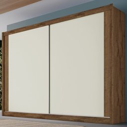 Guarda-Roupa Casal Creta 2 Portas 4 Gavetas 100% Mdf Flex Brauna/Off White - Europa Móveis - 5