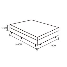 Cama Box Casal Suede + Colchão Molas Ensacadas Airtech Springpocket Ortobom 65x138x188 Bege - 1