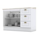 Ver imagem 2 de Balcão de Cozinha 120 Cm Americana Branco com Tampo Calcare – Henn