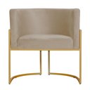 Ver imagem 3 de Poltrona Decorativa Sala Estar Recepção Escritório Luana Base Gold Veludo Bege - Montanaris Decor
