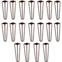 Ver imagem 1 de Kit 18 Pés de Metal 30 CM Hairpin Legs Mesa de Canto Rack e Puffs Bronze