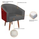 Ver imagem 6 de Poltrona Luiza Pés Palito Factor Vermelho e Linho - Doce Sonho Móveis POLTRONAS POLTRONAS PARA SALA