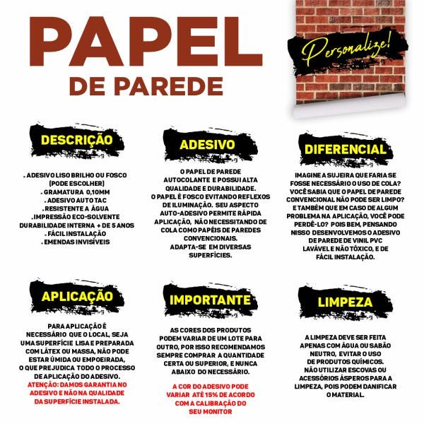 Papel de Parede Auto-Adesivo Tema TIJOLINHO PPPT-003 - 0,60 X 1,50M - 5