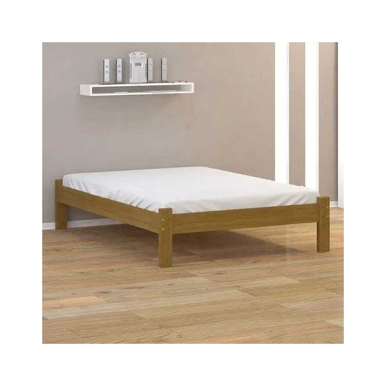 Cama de Casal Turca de Madeira Maciça Reforçada Imbuia