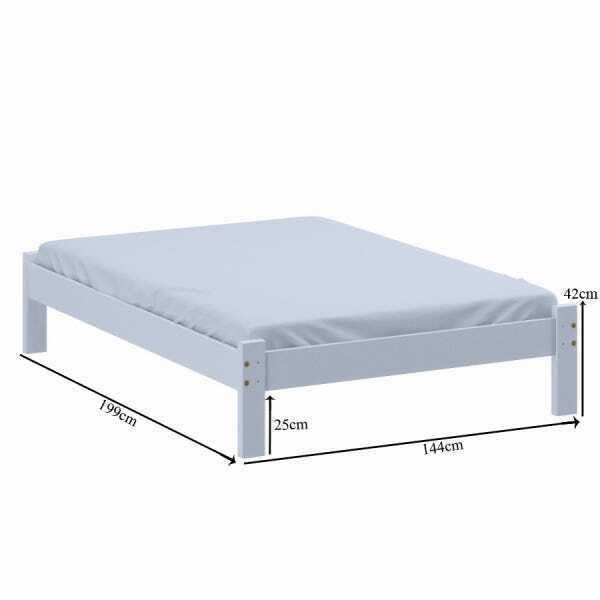 Cama de Casal Turca de Madeira Maciça Reforçada Branco - 2